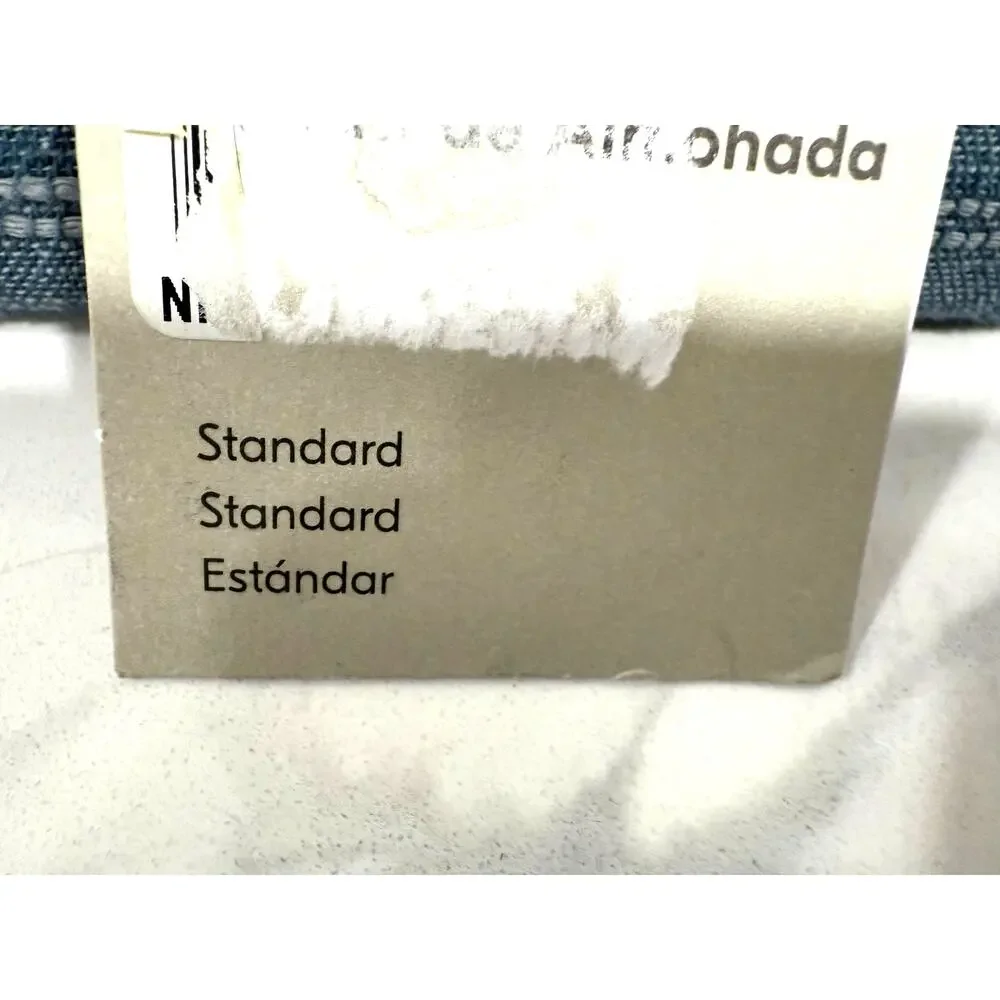 West Elm Reese Linen Cotton Standard Sham Denim Blue Textured Modern Minimalist